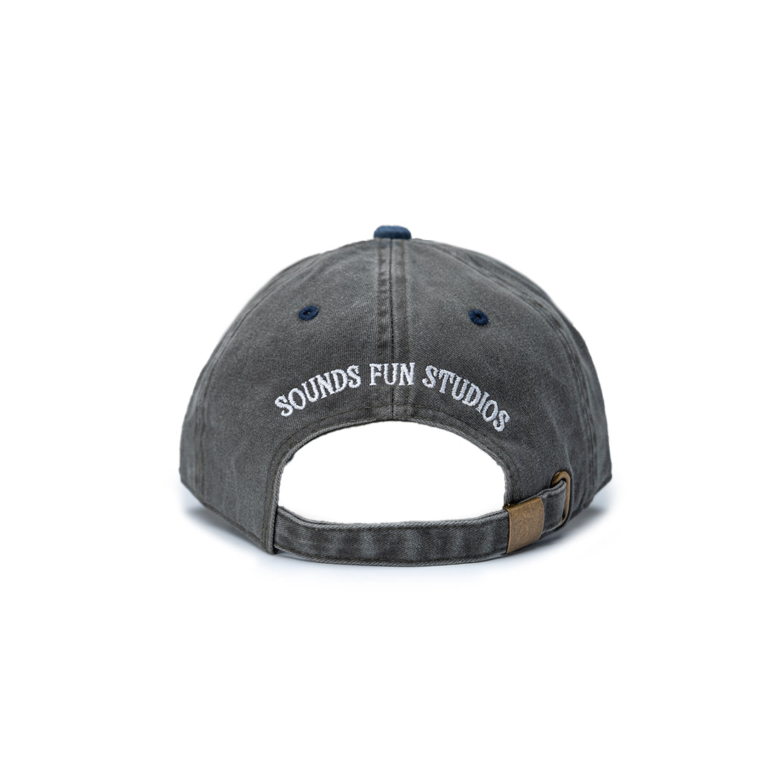 Gray cap with 'SOUNDS FUN STUDIOS' text on a white background