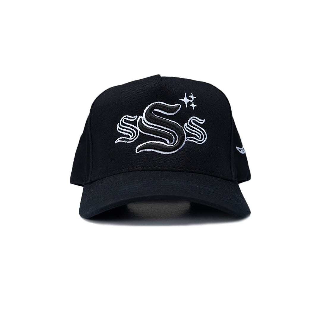 front of hat with logo